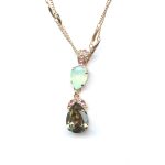 Pendant By Mariana Woman Feminine Pink, Topaz and Pale Green Swarovski Crystals