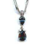 Pendant By Mariana Woman Sparkling Montana Blue and White Opal Swarovski Crystals