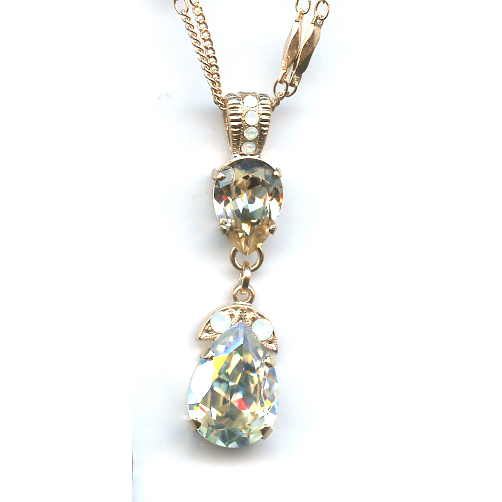 N-5032-4-1078-RG Pendant Woman By Mariana Classic Golden Shadow and White Opal Swarovski Crystals - Image 1
