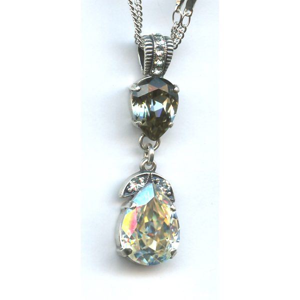 Pendant By Mariana Woman Charming  Clear, AB and Silver Night Swarovski Crystals