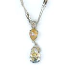 Pendant By Mariana Woman Dazzling Golden Shadow and Sand Opal Swarovski Crystals
