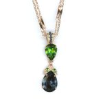 Pendant By Mariana Woman Chic Montana, Emerald and Olivine Swarovski Crystals