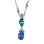 Pendant By Mariana Woman Contemporary Blue Zircon and Montana Swarovski Crystals