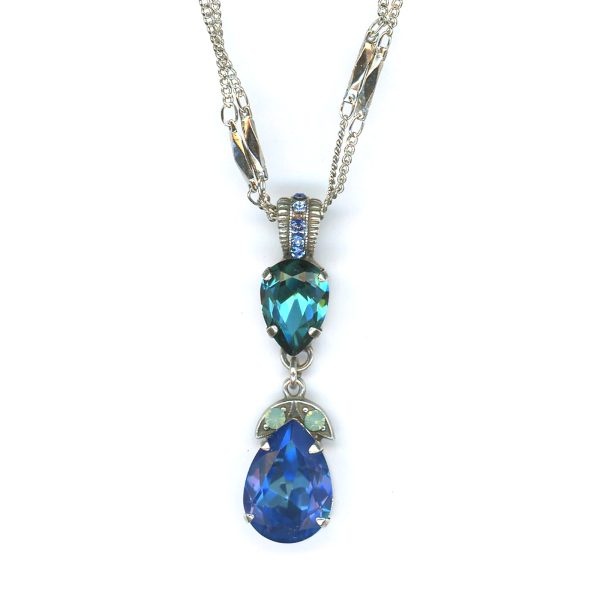 Pendant By Mariana Woman Contemporary Blue Zircon and Montana Swarovski Crystals