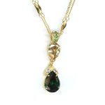 Pendant By Mariana Woman Stylish Emerald and Golden Shadow Swarovski Crystals
