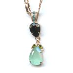Pendant By Mariana Woman Exquisite jet and Mint Green Swarovski Crystals
