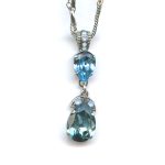Pendant By Mariana Woman Elegant Pale Blue and Aqua Blue Swarovski Crystals