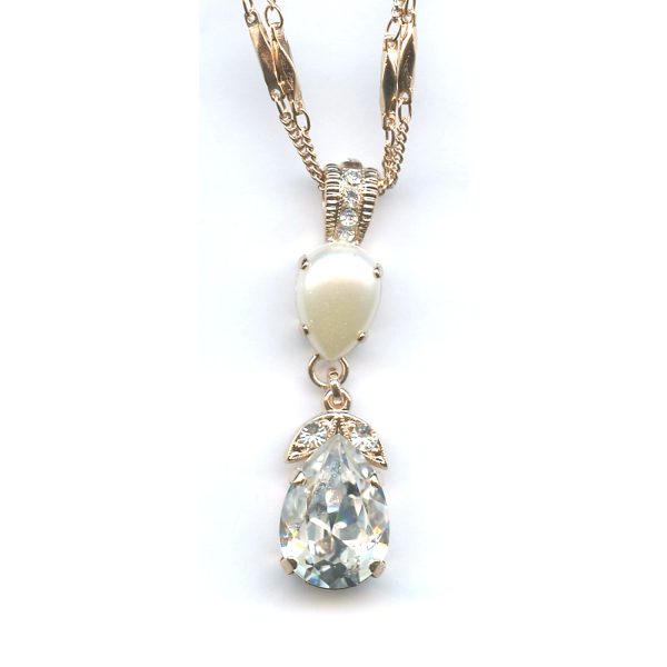 Pendant By Mariana Woman Charming Cream pearl and Clear Swarovski Crystals