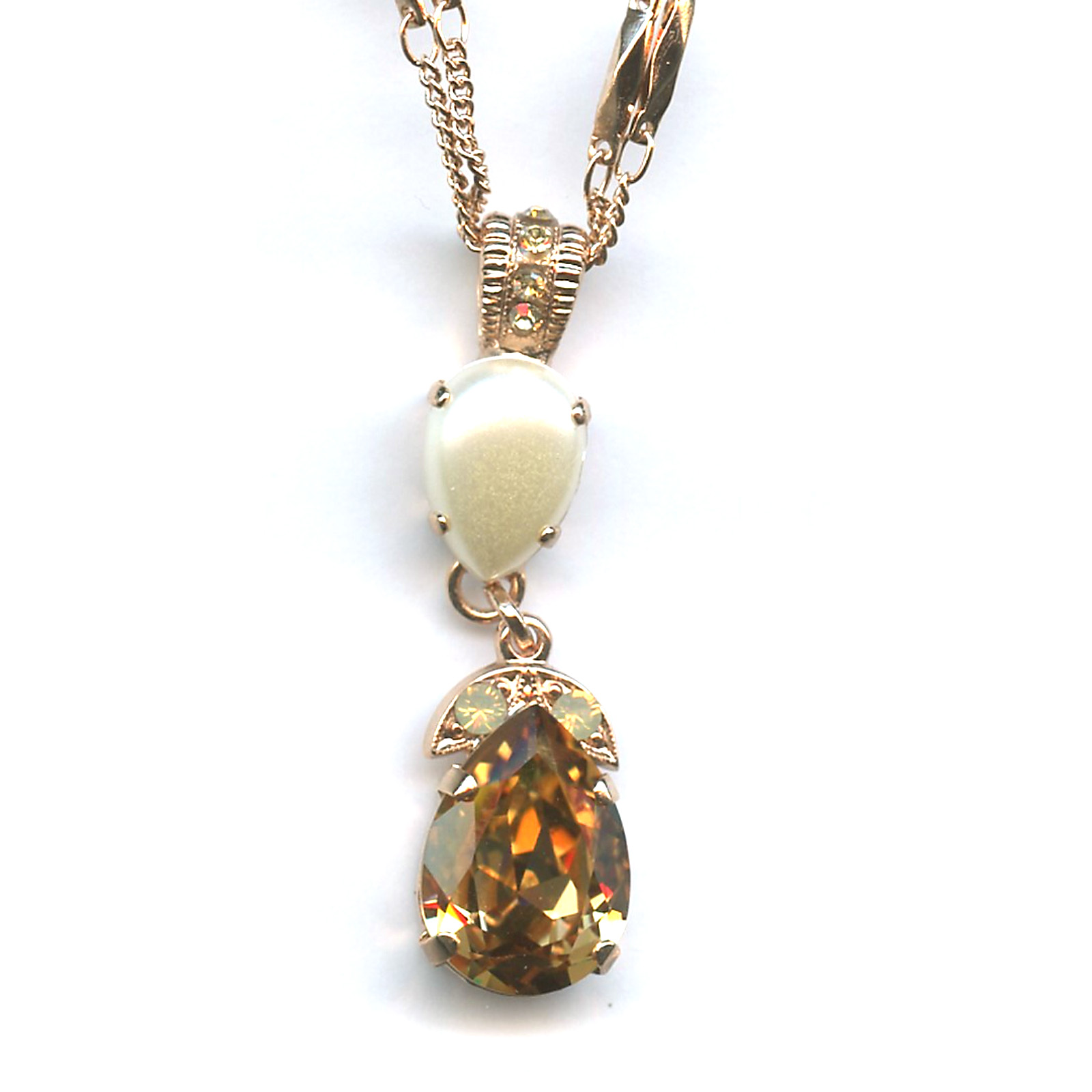 N-5032-4-13970-RG Pendant By Mariana Woman Stylish Sand Opal and Smoky Quartz Swarovski Crystals - Image 1