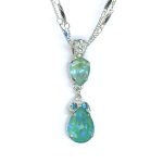 Pendant By Mariana Woman Graceful Aquamarine and Aqua Swarovski Crystals