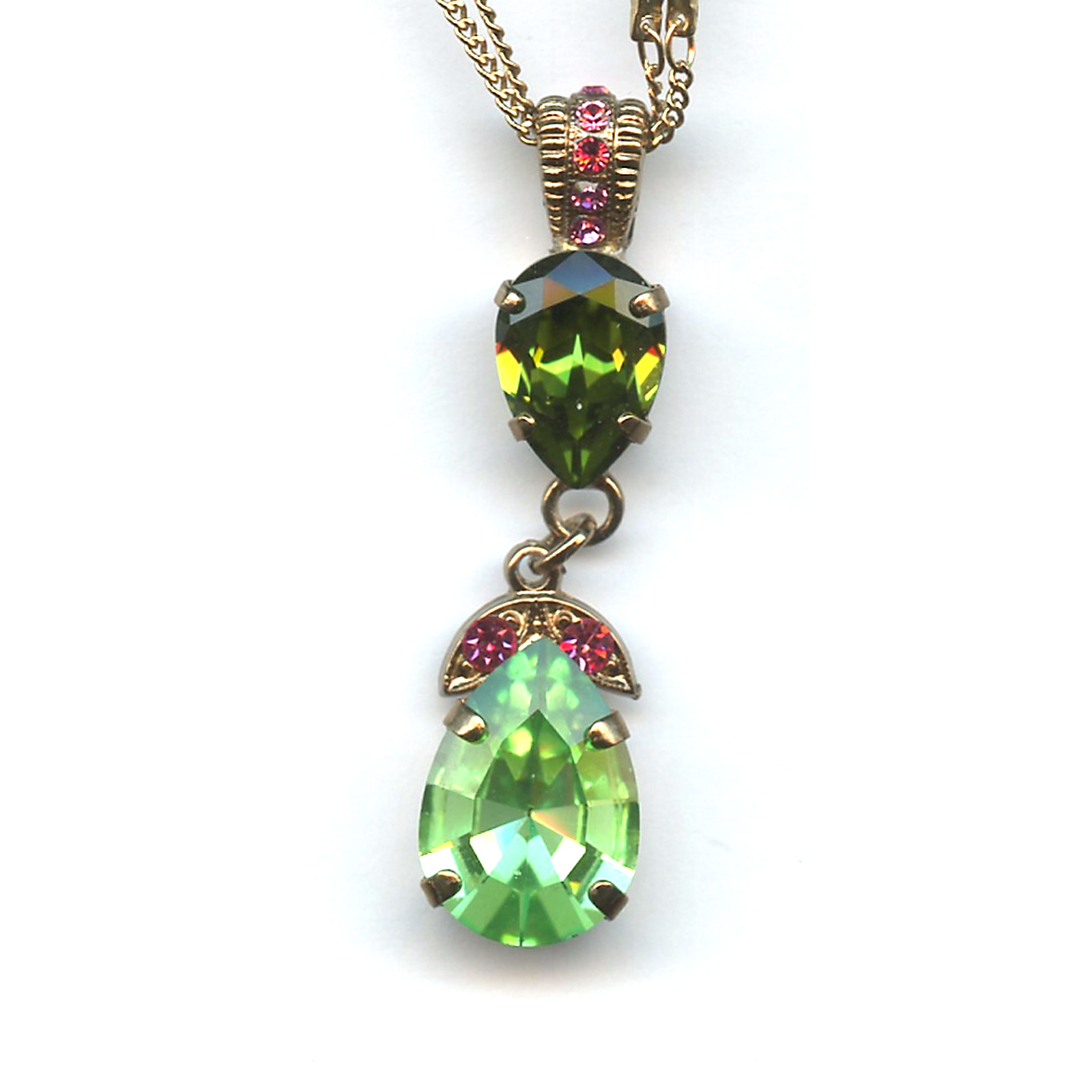 N-5032-4-142-RG Pendant By Mariana Woman Refined Peridot, Rose and Olivine Swarovski Crystals - Image 1