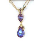 Pendant By Mariana Woman Romantic Plum Purple Swarovski Crystals