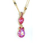 Pendant By Mariana Woman Playful Sun Kissed Blush and Ruby Swarovski Crystals