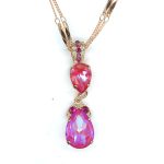 Pendant By Mariana Woman Luxurious Blush and Fuchsia Swarovski Crystals
