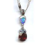 Pendant By Mariana Woman Classic AB Crystal and Garnet Swarovski Crystals