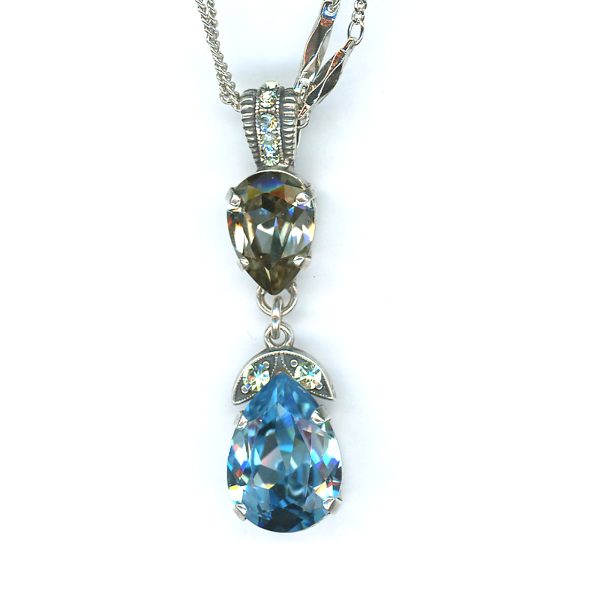 Pendant By Mariana Woman Charming Gray and Champagne Swarovski Crystals