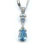 Pendant By Mariana Woman Stylish Aquamarine and Light Azore Swarovski Crystals