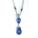 Pendant By Mariana Woman Stunning  Sapphire and Capri Swarovski Crystals