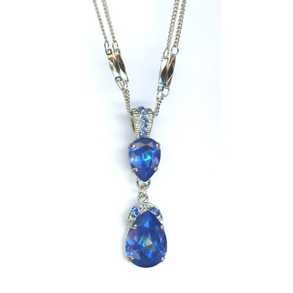 Pendant By Mariana Woman Stunning  Sapphire and Capri Swarovski Crystals