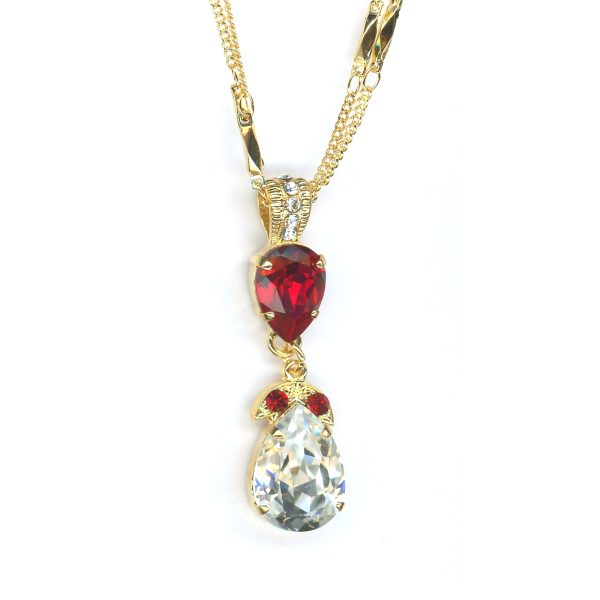 Pendant By Mariana Woman Refined Siam and Clear Swarovski Crystals