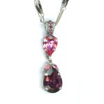 Pendant By Mariana Woman Dazzling Rose and Amethyst Swarovski Crystals