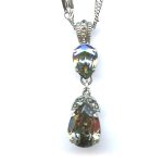 Pendant By Mariana Woman Black Diamond and Aurore Boreale Swarovski Crystals