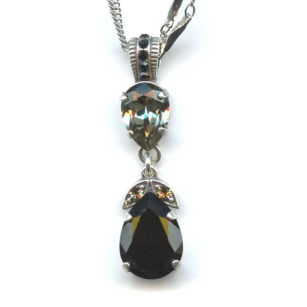 Pendant By Mariana Woman Bold Jet Black and Black Diamond Swarovski Crystals