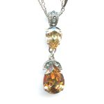 Pendant By Mariana Woman Delicate Champagne, Amber, Pale Blue Swarovski Crystals