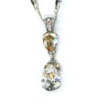 Pendant By Mariana Woman Exquisite Golden Shadow and Clear Swarovski Crystals