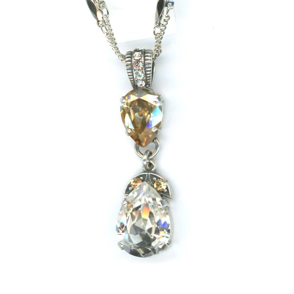 Pendant By Mariana Woman Exquisite Golden Shadow and Clear Swarovski Crystals