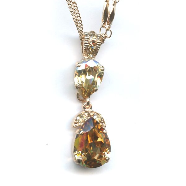 Pendant By Mariana Woman Classic Golden Shadow and Topaz Swarovski Crystals