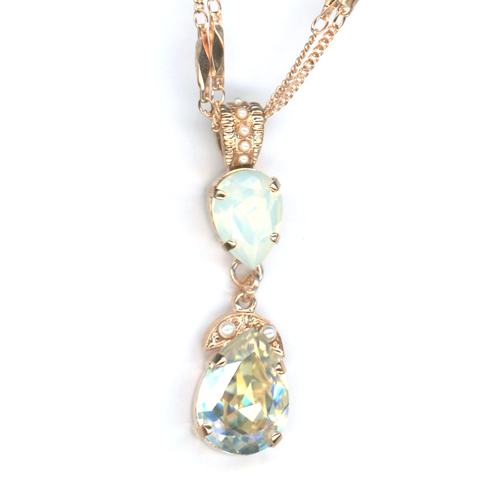 N-5032-4-2340-RG Pendant By Mariana Woman Stylish Cream Pearl and White Opal Swarovski Crystals - Image 1