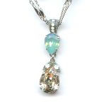 Pendant By Mariana Woman Stunning Apple Green and Golden Shadow Swarovski Crystals