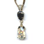 Pendant By Mariana Woman Graceful Jet Black and Moonlight Swarovski Crystals