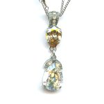 Pendant By Mariana Woman Radiant Champagne, Opal and Clear Swarovski Crystals