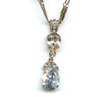 Pendant By Mariana Woman Glamorous Blue Shade and Silk Swarovski Crystals
