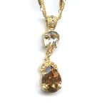Pendant By Mariana Woman Romantic Light Topaz and Silk Swarovski Crystals