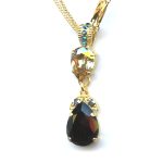 Pendant By Mariana Woman Luxurious Jet and Honey Amber Swarovski Crystals