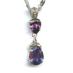 Pendant By Mariana Woman Sparkling Tanzanite and Amethyst Swarovski Crystals