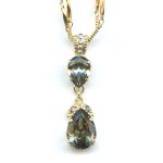 Pendant By Mariana Woman Classic Black Diamond and AB Swarovski Crystals