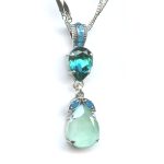 Pendant By Mariana Woman Charming Blue Zircon and Pacific Opal Swarovski Crystals