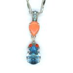 Pendant By Mariana Woman Timeless Orange and Aqua Swarovski Crystals