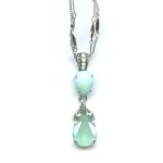 Pendant By Mariana Woman Turquoise Mineral and Opal Swarovski Crystals