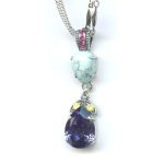 Pendant By Mariana Woman Refined Blue and Aqua Swarovski Crystals