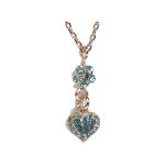 Pendant By Mariana Woman Refined Montana and Teal Swarovski Crystals - Image 2