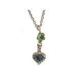 Pendant By Mariana Woman Refined Montana Blue and Emerald and Olivine Swarovski Crystals