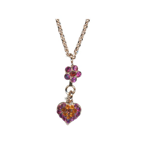 Pendant By Mariana Woman Refined Fuchsia and Sun Kissed Blush Swarovski Crystals