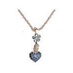Pendant By Mariana Woman Refined Green Opal and Blue Zircon Swarovski Crystals - Image 2