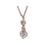 Pendant By Mariana Woman Refined Violet and Tanzanite Swarovski Crystals
