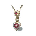Pendant By Mariana Woman Refined Moonlight and Ruby Swarovski Crystals